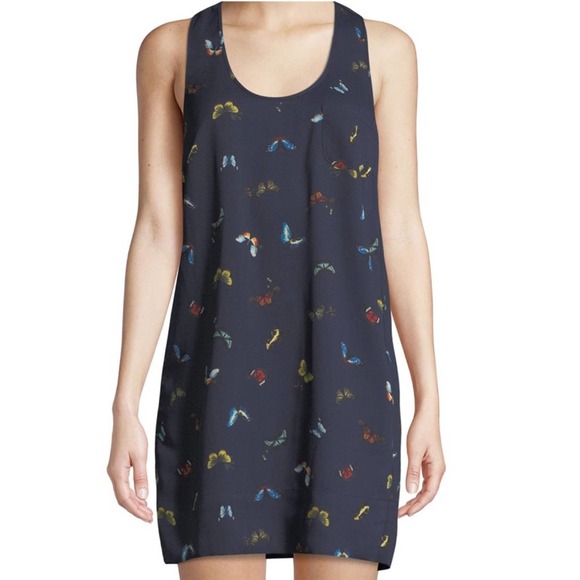Joie Dresses & Skirts - Joie navy butterfly print racer back mini dress